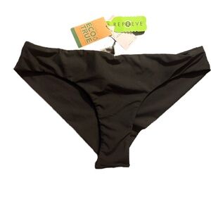 New Volcom Simply Solid Cheekini BLK Black bikini bottom